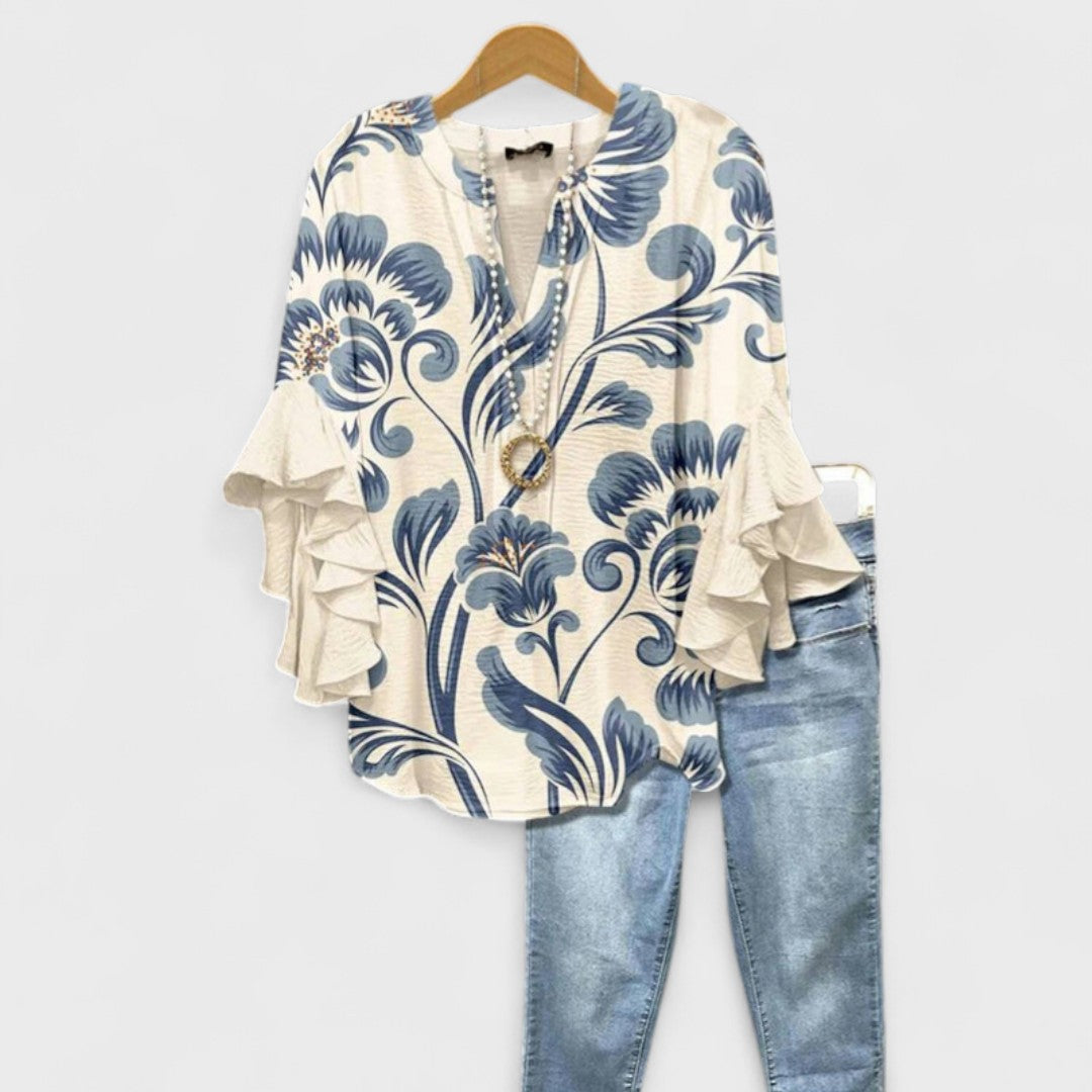 Lina™ | Lätt Dagblus med Blommig Elegans