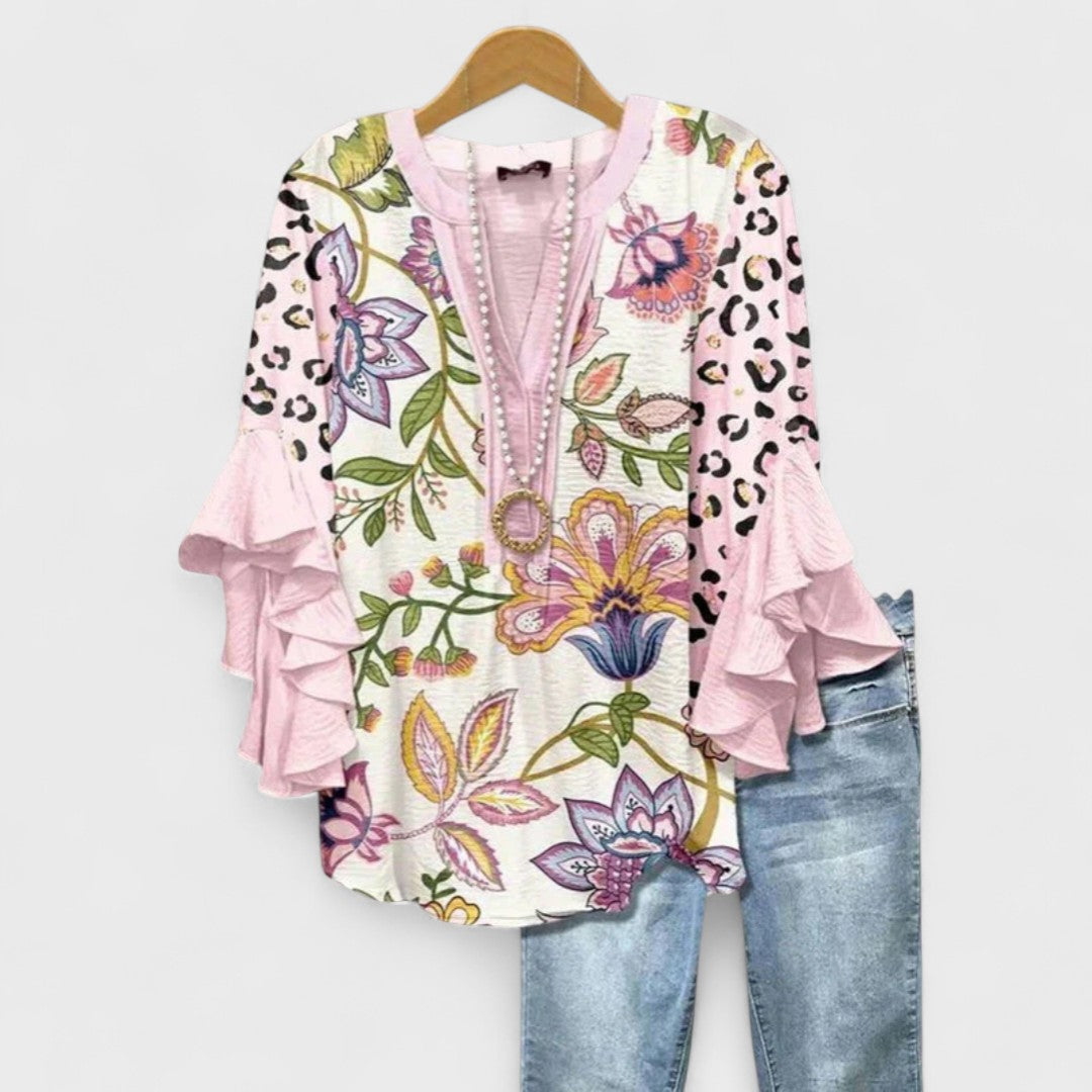 Lina™ | Lätt Dagblus med Blommig Elegans