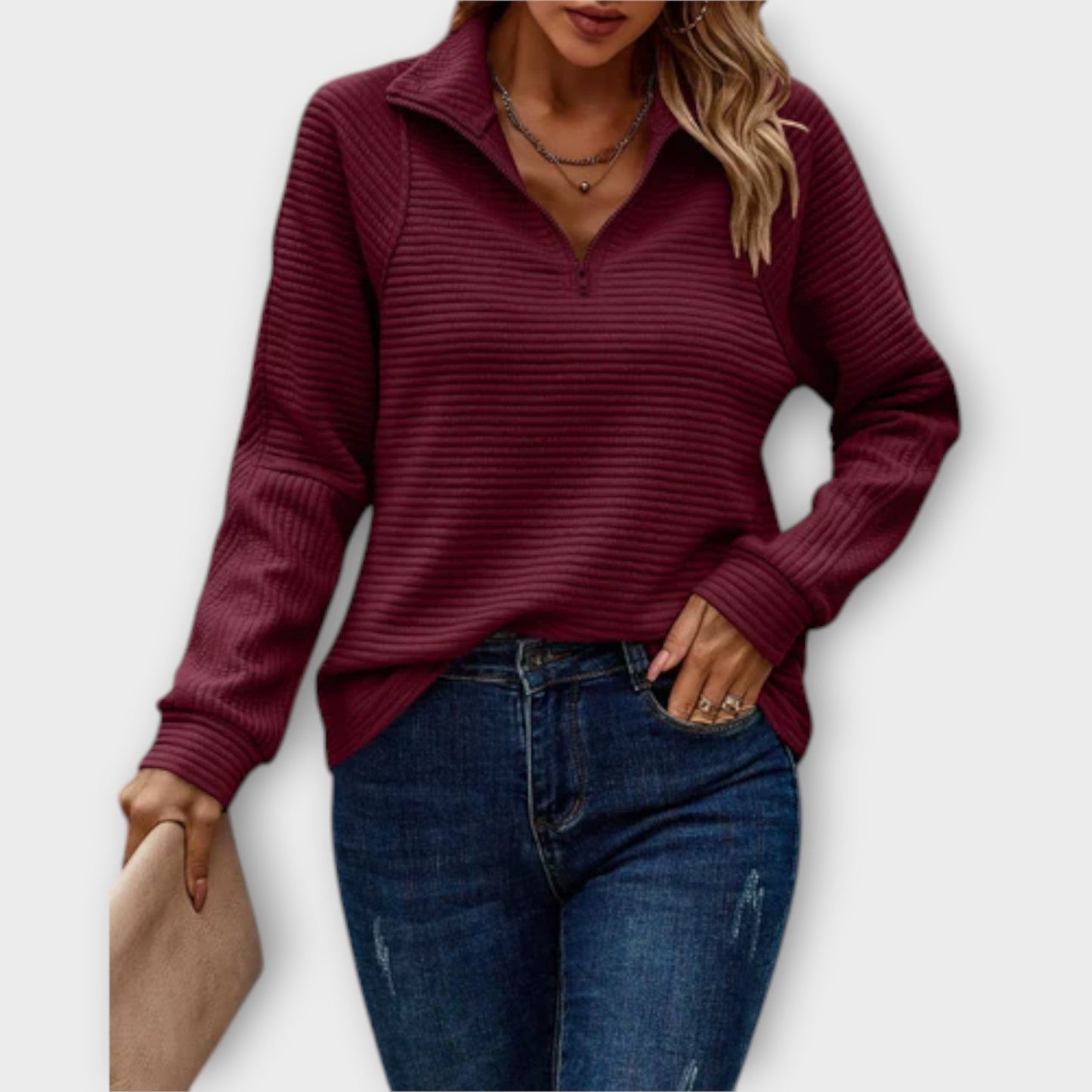 Alva™ | Elegant tröja med dragkedja