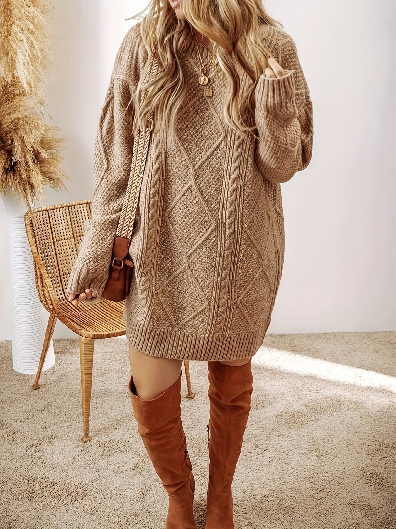Alina™ | Stickad Oversize Klänning