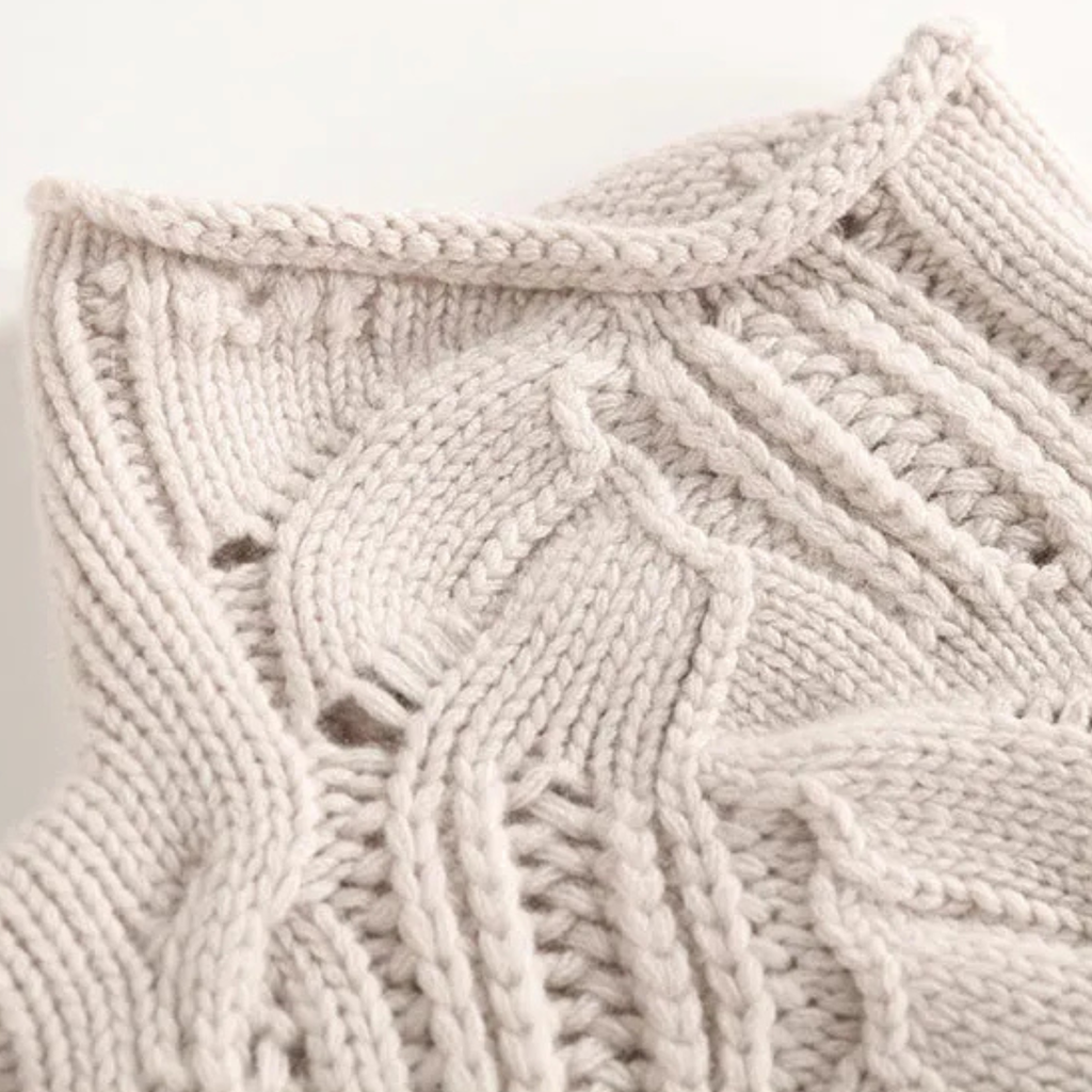 Tirsa™ | Kaschmir Polotröja med Flätstickning