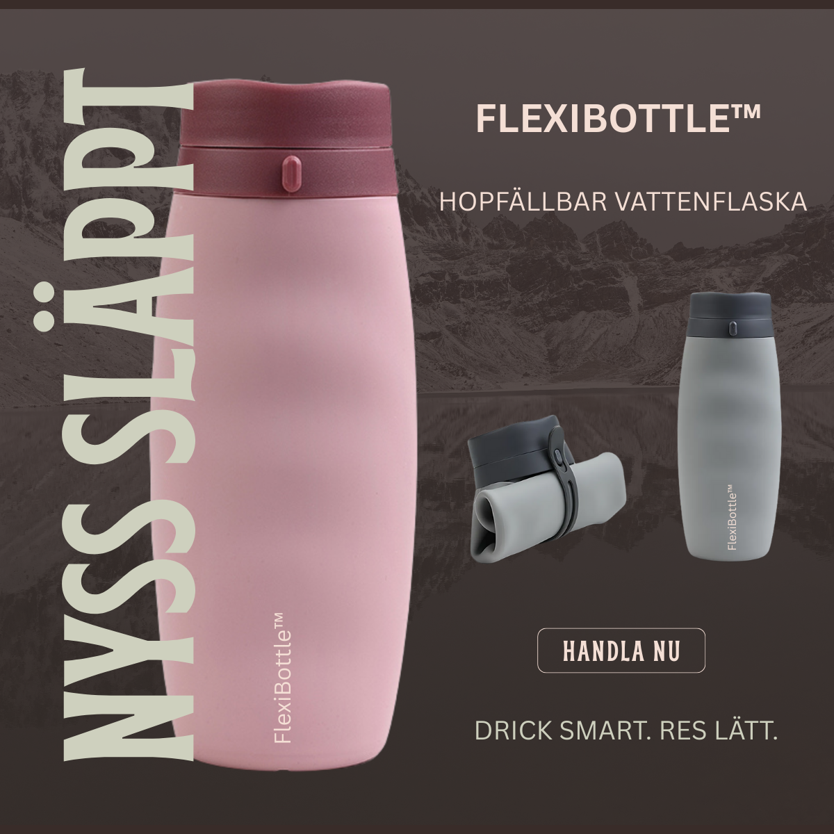 FlexiBottle™ | Hopfällbar Sport- och Reseflaska