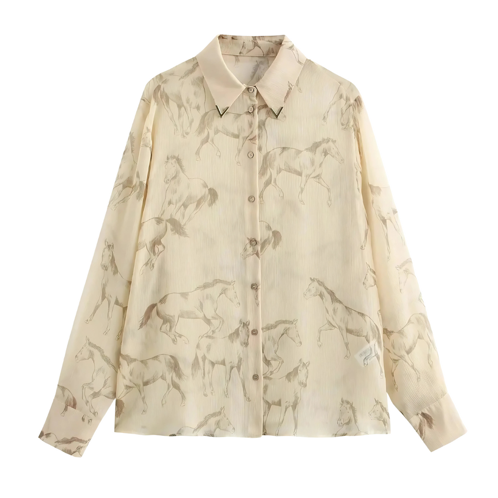 Elvira™ | Elegant Djurmönstrad Skjorta