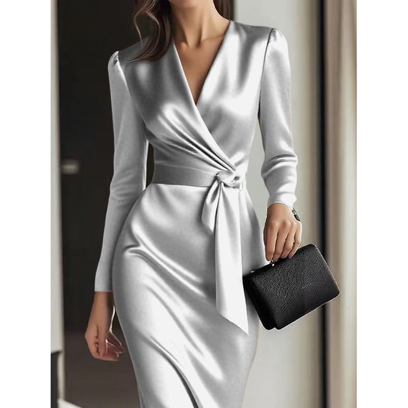 Sophia™ | Tidlös vinröd satinklänning