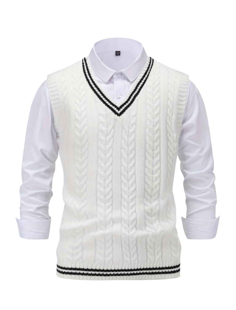 Hugo™ | Kabelstickad V-ringad Västsweater