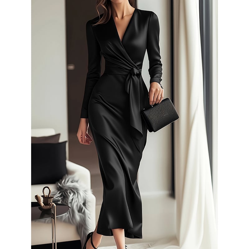 Sophia™ | Tidlös vinröd satinklänning