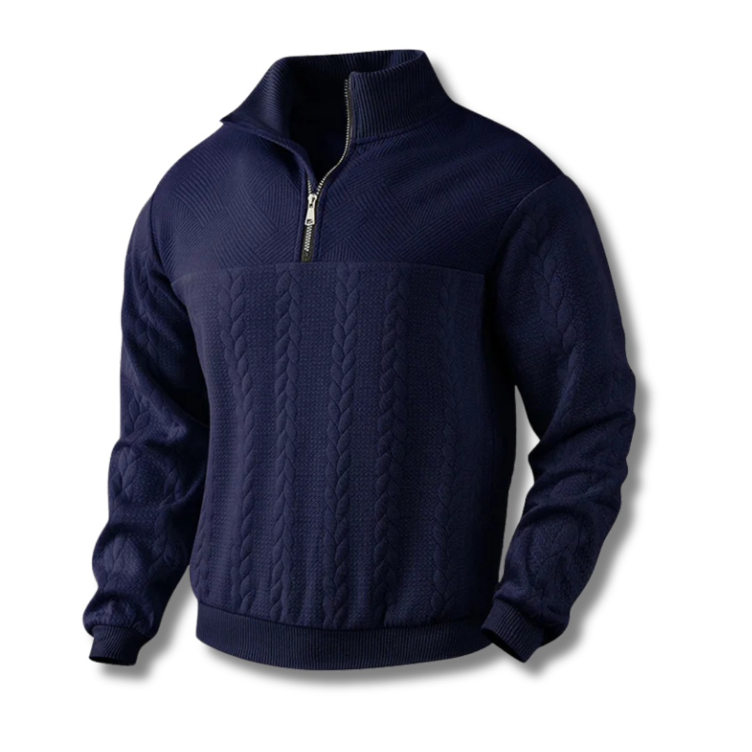 Magnus™ | Halv-Zip Stickad Tröja