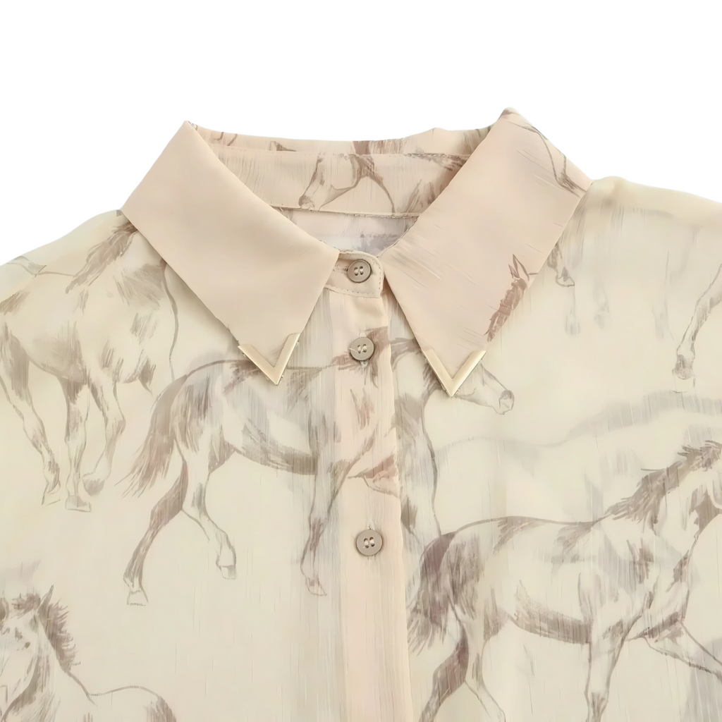 Elvira™ | Elegant Djurmönstrad Skjorta