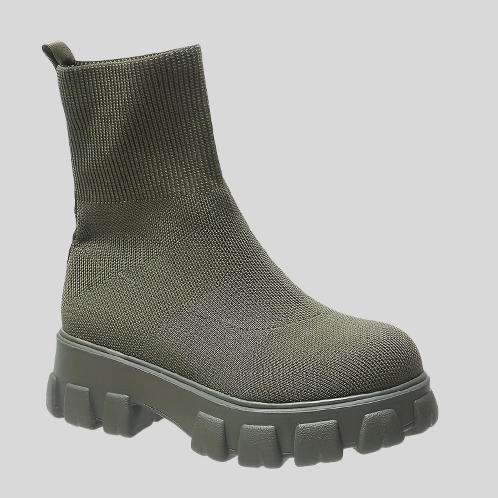 Elvira™ | Stickade Sockboots med Plattform