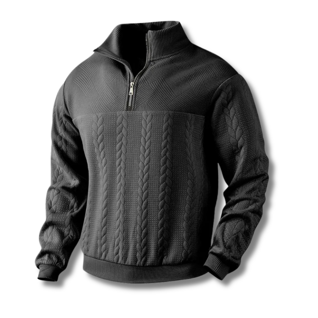 Magnus™ | Halv-Zip Stickad Tröja