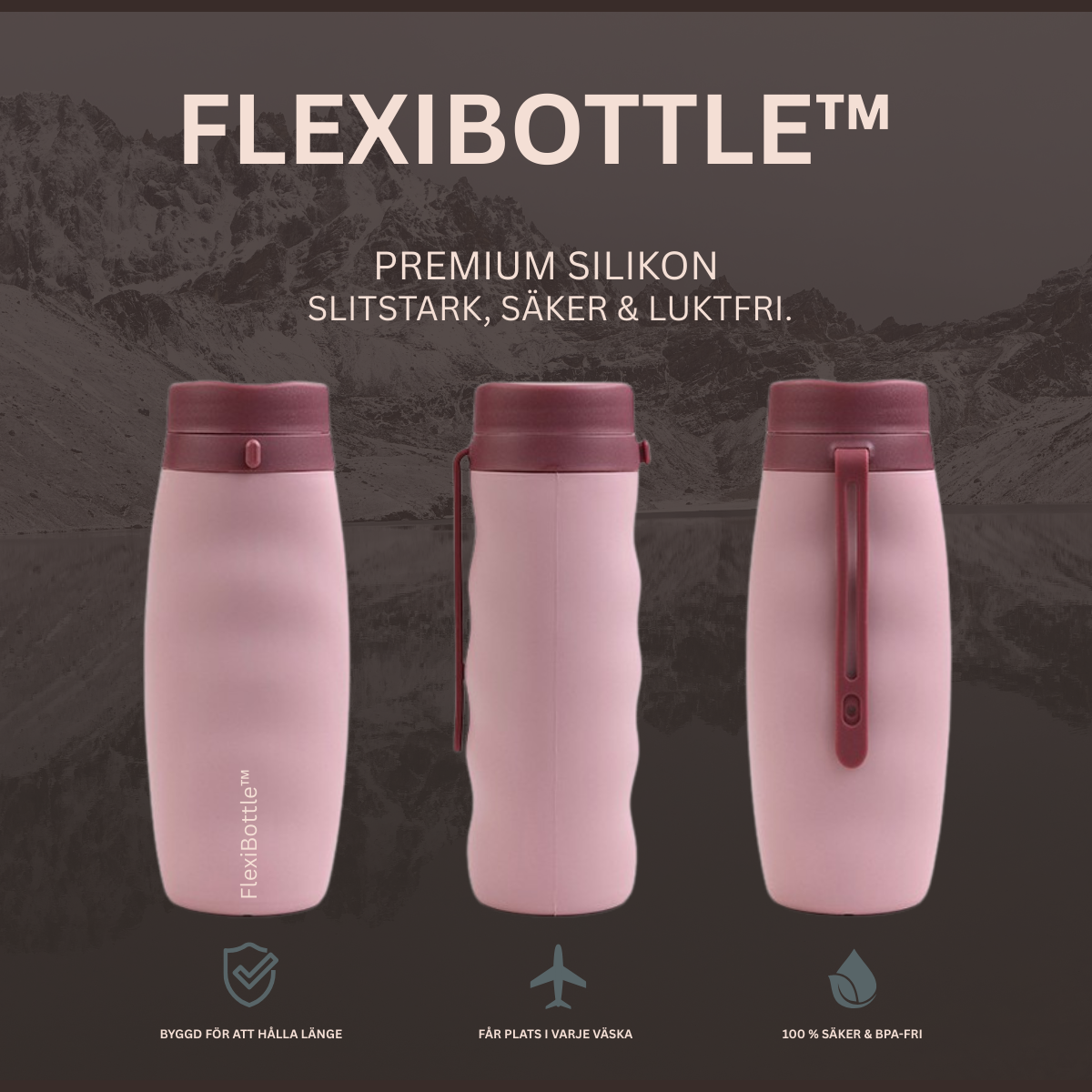 FlexiBottle™ | Hopfällbar Sport- och Reseflaska