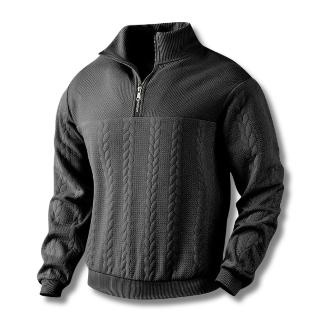 Magnus™ | Halv-Zip Stickad Tröja