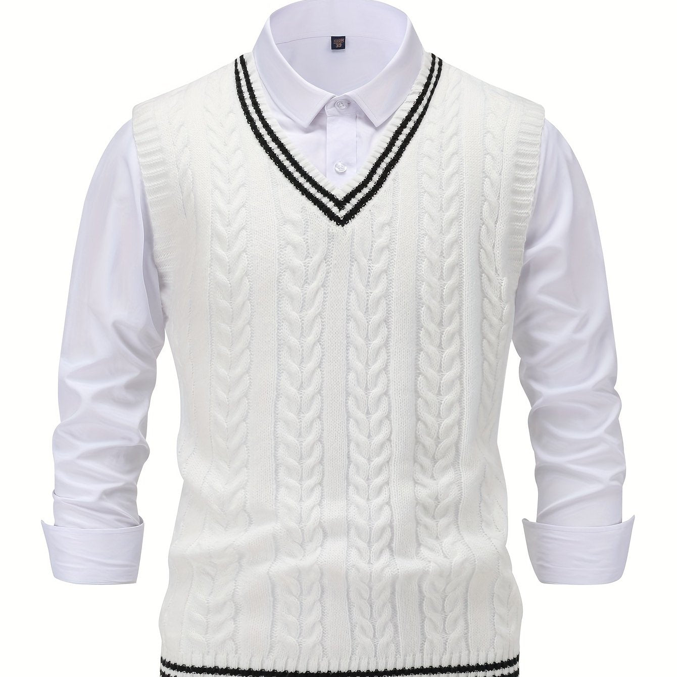 Hugo™ | Kabelstickad V-ringad Västsweater