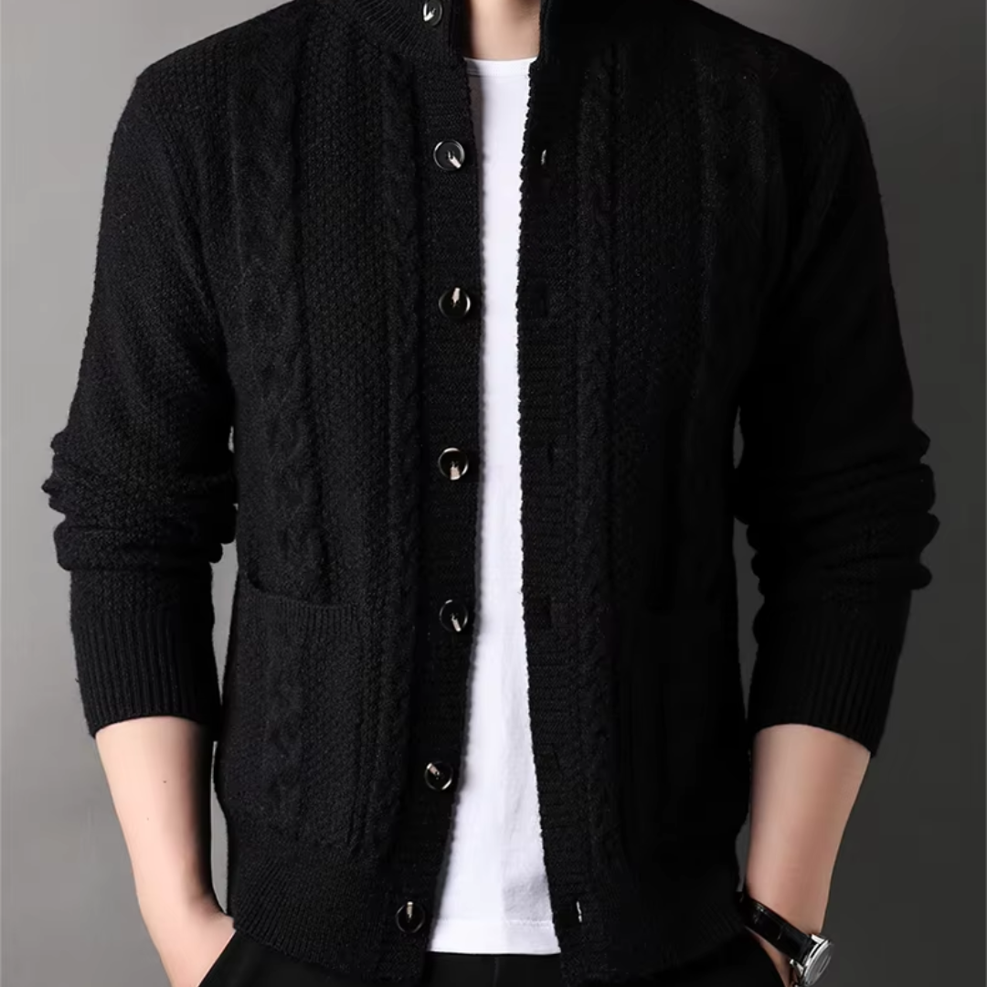 Raf™ | Kabelstickad Herrkofta för Alla Säsonger