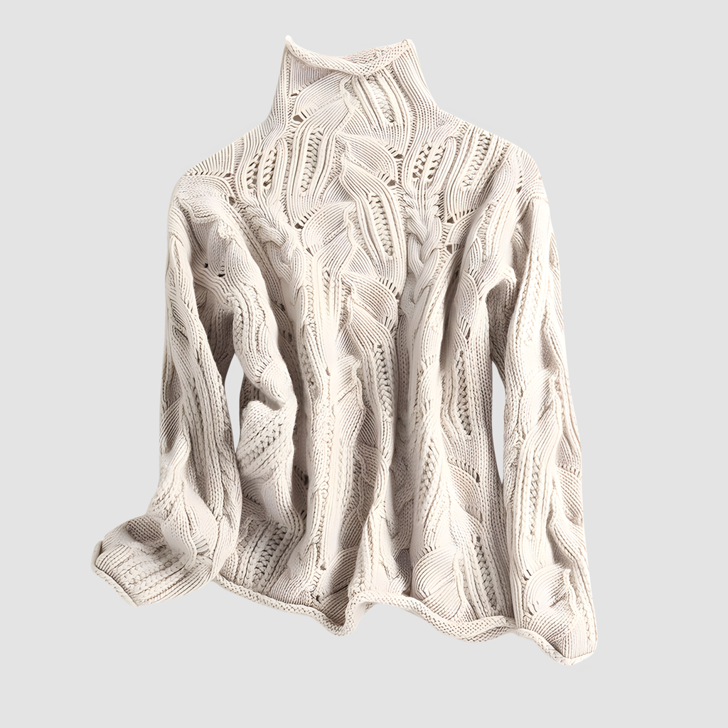 Tirsa™ | Kaschmir Polotröja med Flätstickning