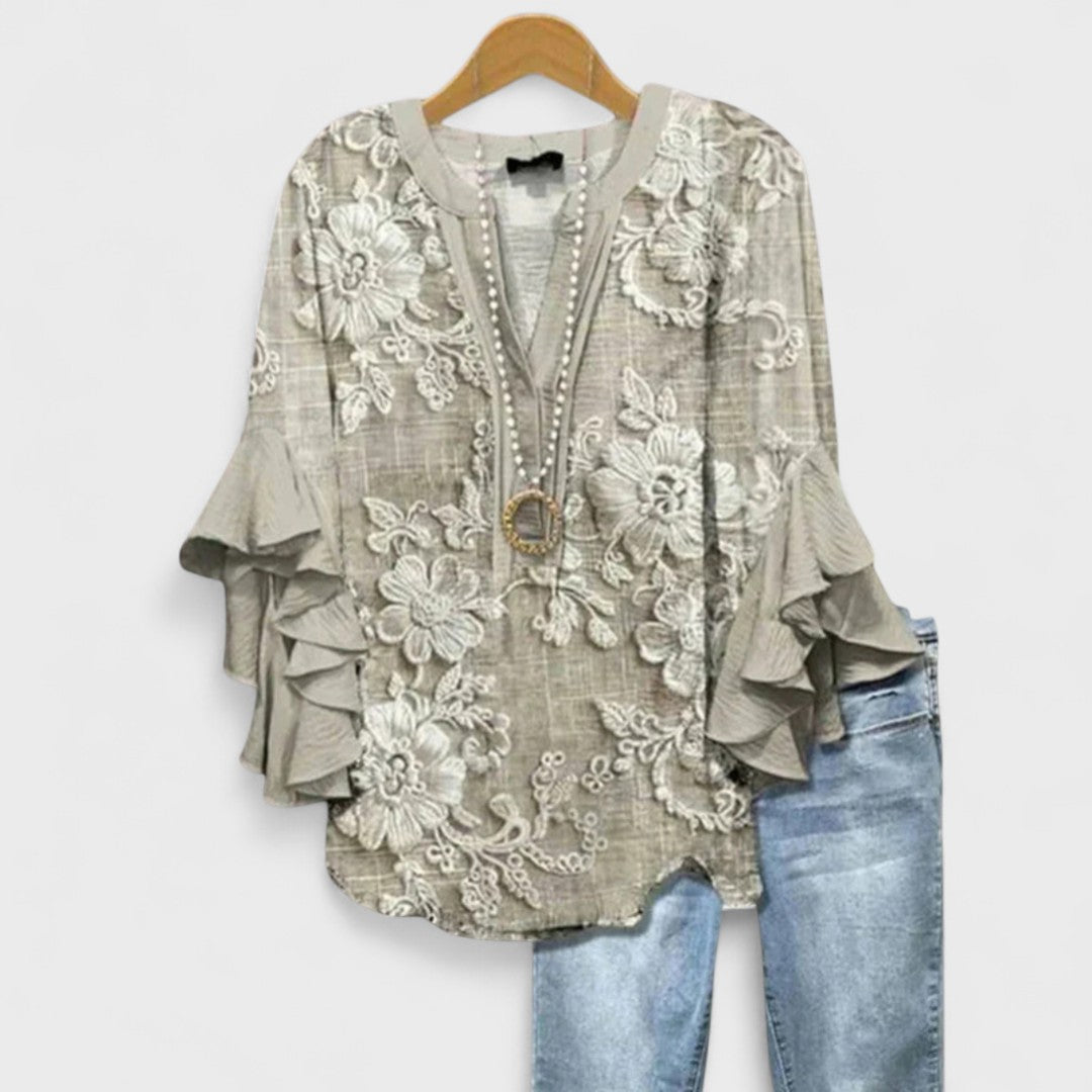 Lina™ | Lätt Dagblus med Blommig Elegans