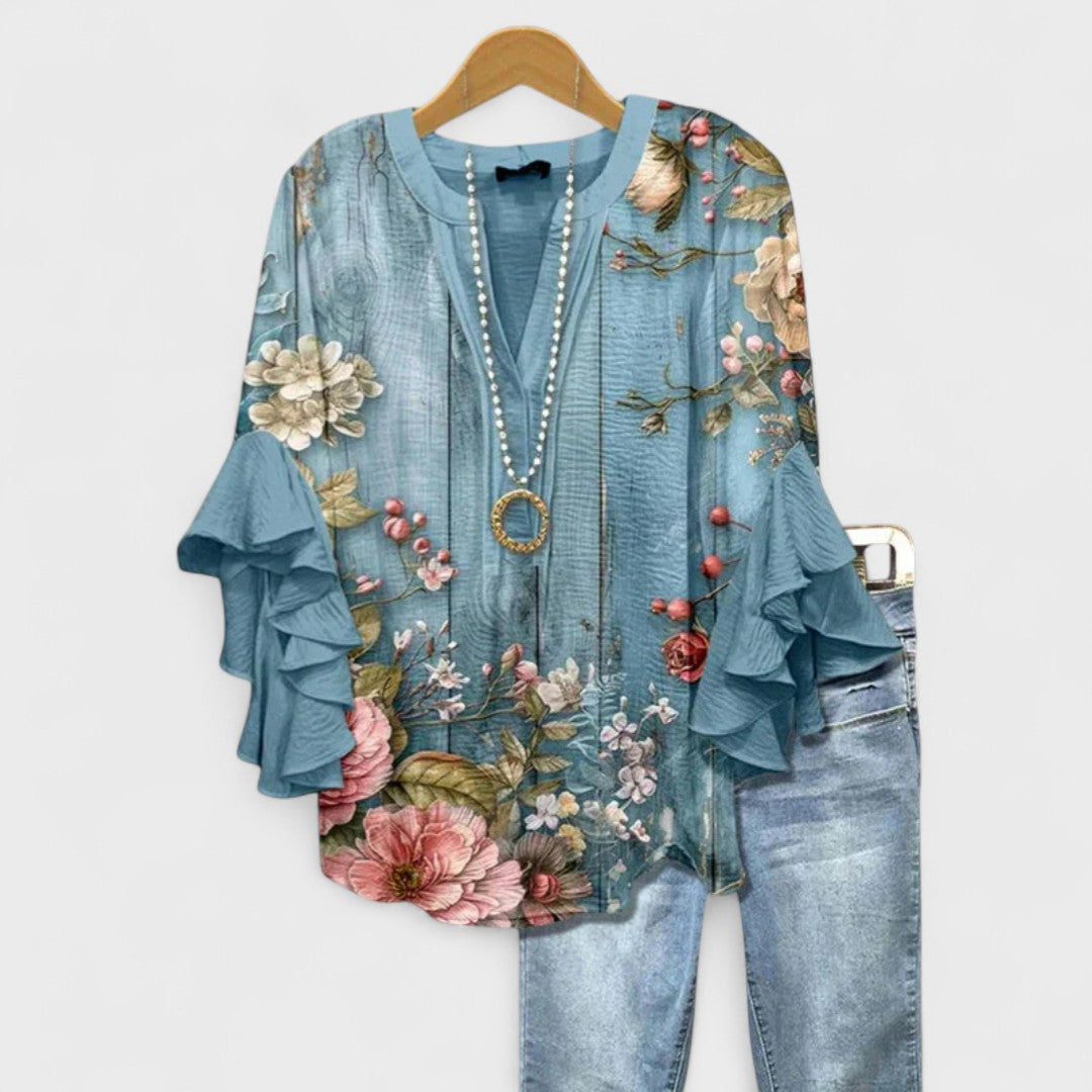 Lina™ | Lätt Dagblus med Blommig Elegans
