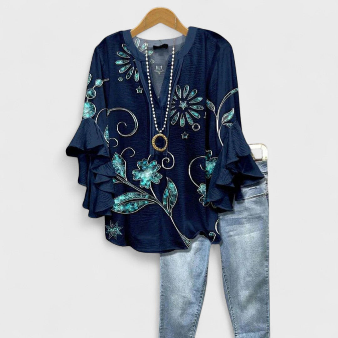 Lina™ | Lätt Dagblus med Blommig Elegans