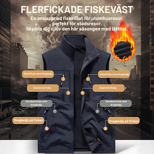 Erik™ | Multifunktionell Herrväst med Fickor