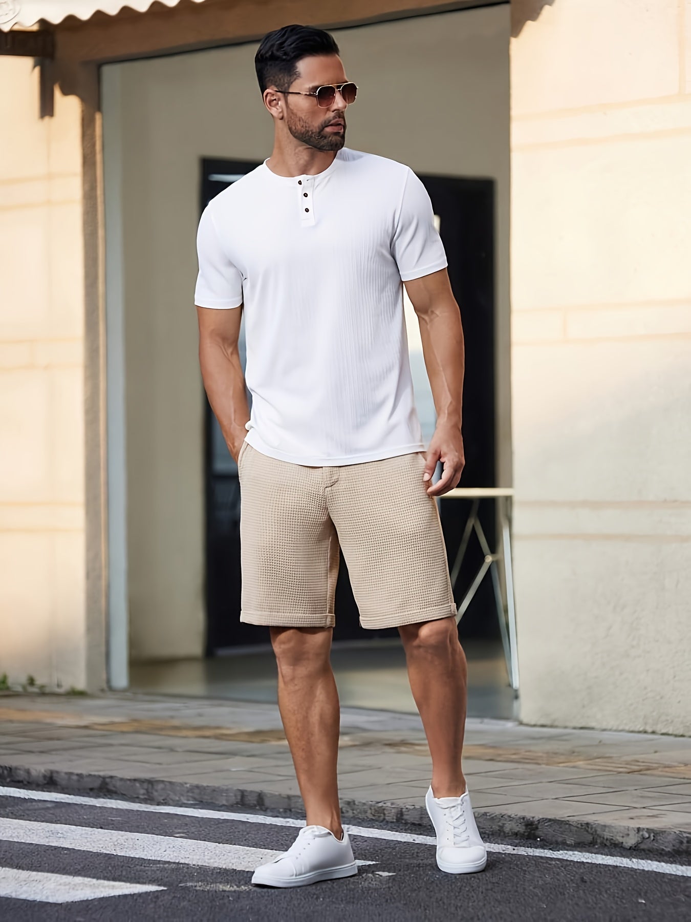 Erik™ | Sommarshorts i Vågig Väv med Fickor