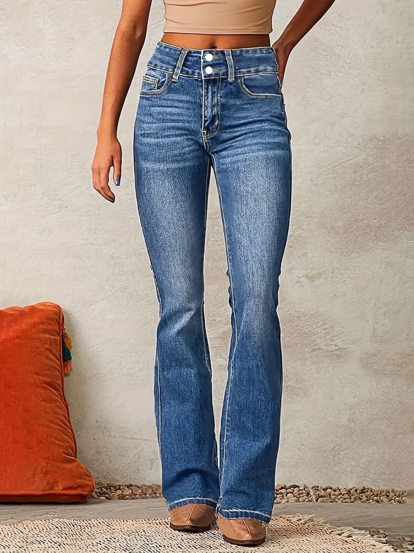 Aya™ | Högmidjade flare jeans