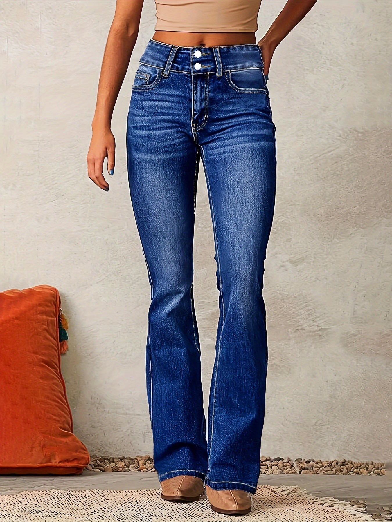 Aya™ | Högmidjade flare jeans